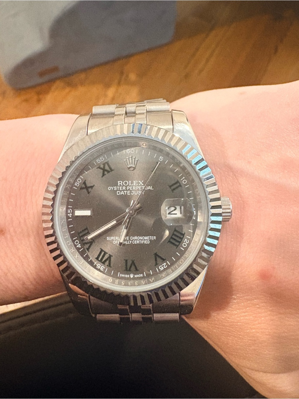 Men's Stainless Steel Watch - slate dial 41 MM - Picture 2 of 5